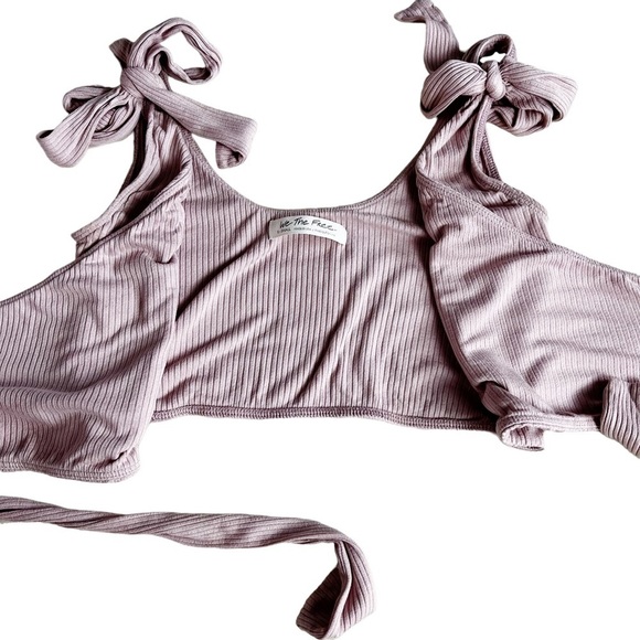 We The Free - Pink Wrap Around Crop Top with Ties - Sz. XS - Picture 3 of 6